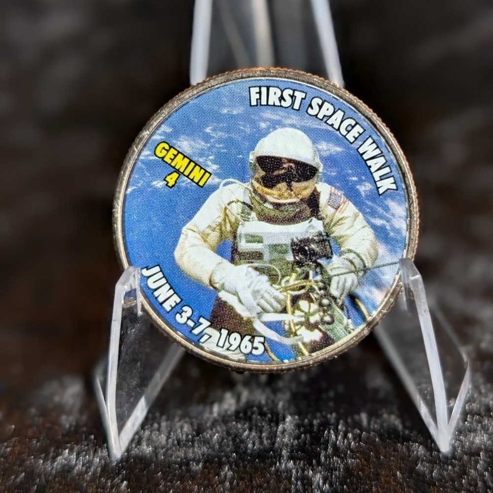 Colorized Kennedy Half Dollar First Space Walk Gemini 4 Space Series Coin 2017